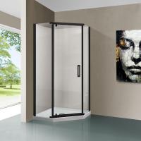 Душевой уголок, пятиугольный VSP-1S100CLB 1000х1000х1950 профиль черный стекло прозрачное VINCEA