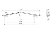 Ручка-скоба, отделка белый матовый. Размер 221 мм, межосевое расстояние 192 мм 8.1135.192160.0270OP