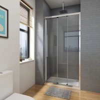 Душевая дверь раздвижная VN28-110-01-C8 1100x1950 Цвет профиля Хром Стекло Прозрачное Veconi