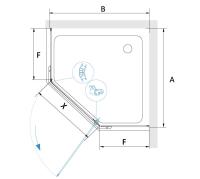 Душевой уголок RGW PA-081 трапеция   80*80*195 35088188-11 профиль Хром стекло Прозрачное 6 мм RGW
