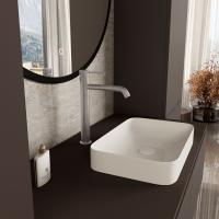 Смеситель для накладной раковины однорычажный цвет сатин 
(брашированный никель) VBF-2C2BN VINCEA