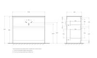 База под раковину напольная с двумя выкатными ящиками KRAFT-1000-2C-PIA-BO BelBagno