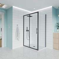 Душевой угол раздвижной E1-SP-B-10070-01-C9 1000х700x1950 Цвет профиля Чёрный матовый Стекло  Прозрачное Veconi