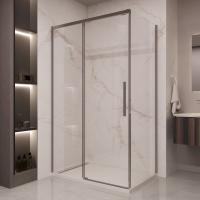 Душевой уголок прямоугольный VSR-1ST9013CLGM 1300х900 профиль вороненая сталь стекло прозрачное VINCEA