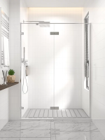Душевая дверь раздвижная 1400x2000 цвет профиля хром стекло прозрачное PR3/L-140-01-CH-C4 Premium Veconi