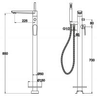 Напольный смеситель для ванны CAR-FMT-CRM BELBAGNO