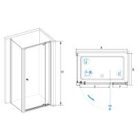 Душевой уголок RGW PA-44-1 (PA-02 NEW + Z-060-1) прямоугольный  100* 80*185 410844108-011 профиль Хром стекло Прозрачное 6 мм RGW
