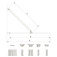 Шторка на ванну 600x1500 PL84B-60-01-C7 цвет профиля Чёрный матовый стекло Прозрачное Veconi