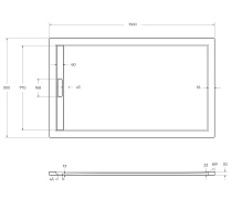 Поддон литой из искусственного мрамора, прямоугольный. TRAY-AS-AH-150/90-30-W 1500x900x30 Cezares